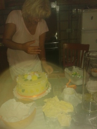 making of the cake